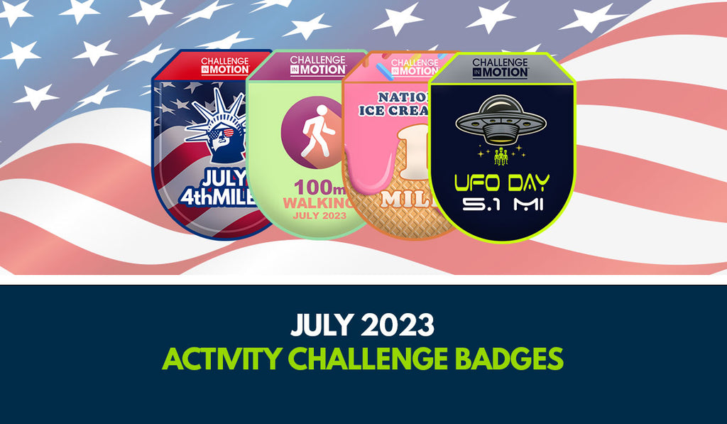 Challenge in Motion July 2023 Activity Challenge Badges