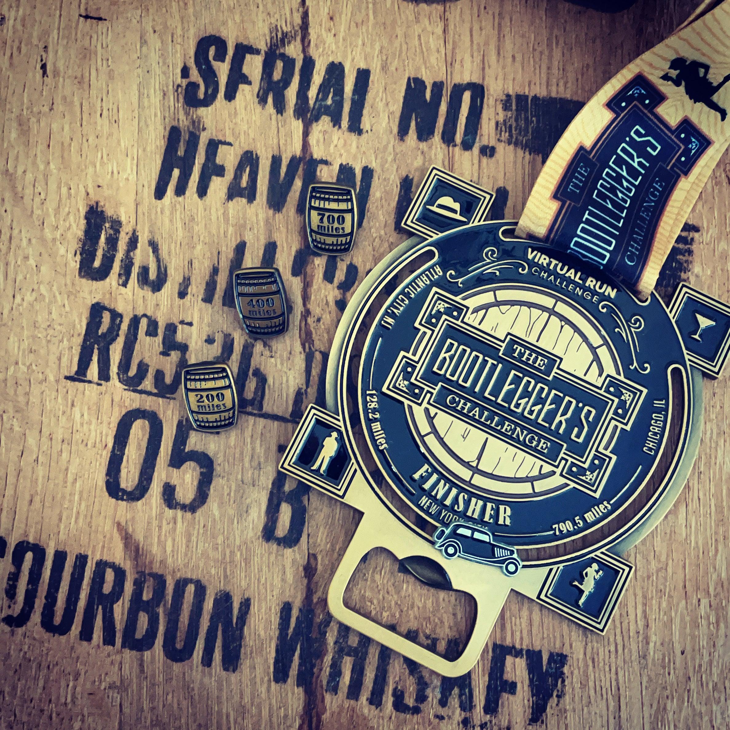 Bootlegger's Virtual Challenge 920 Mile Bourbon Barrel Themed Finisher Medal