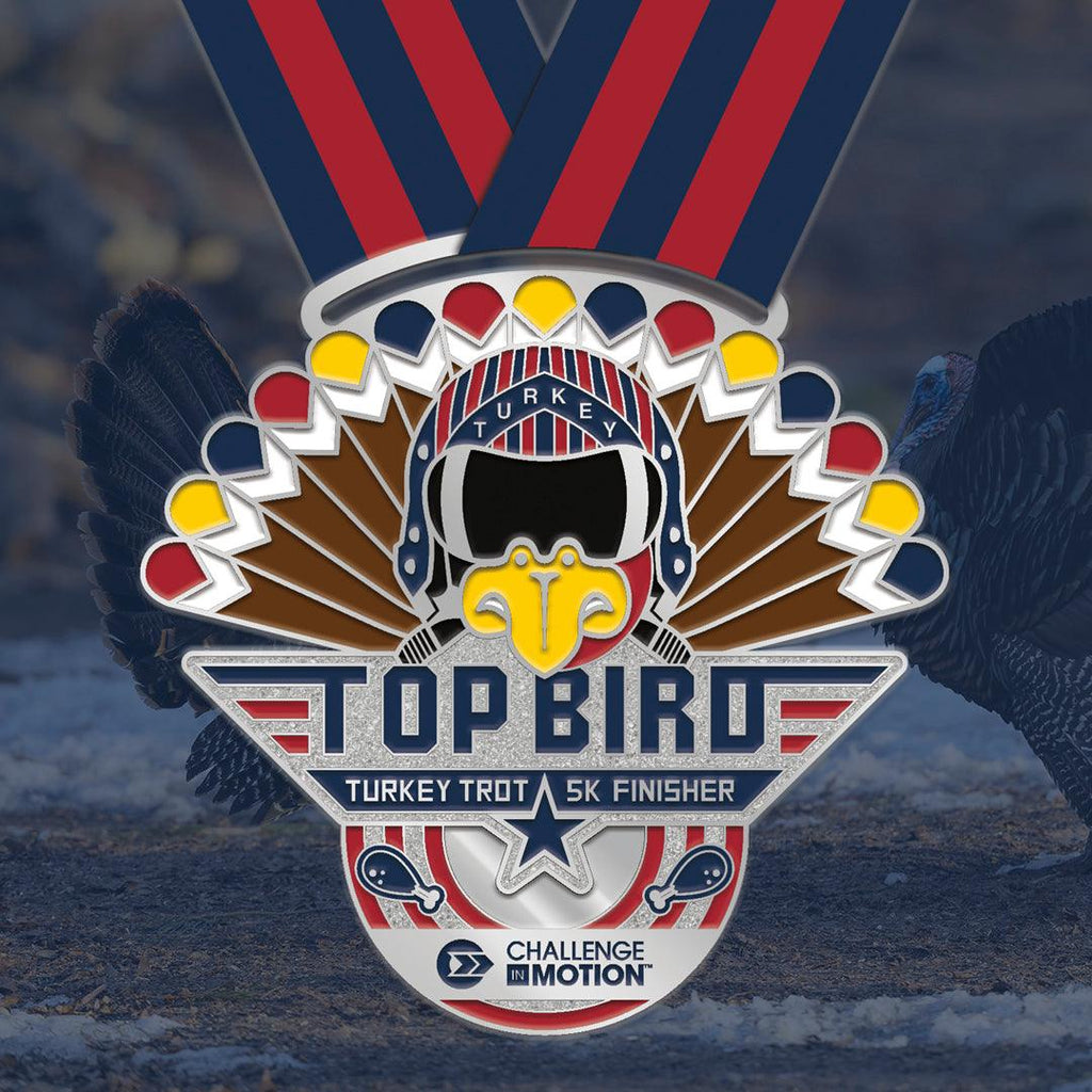 Virtual Turkey Trot Challenge Top Bird Themed 5k Finisher Medal